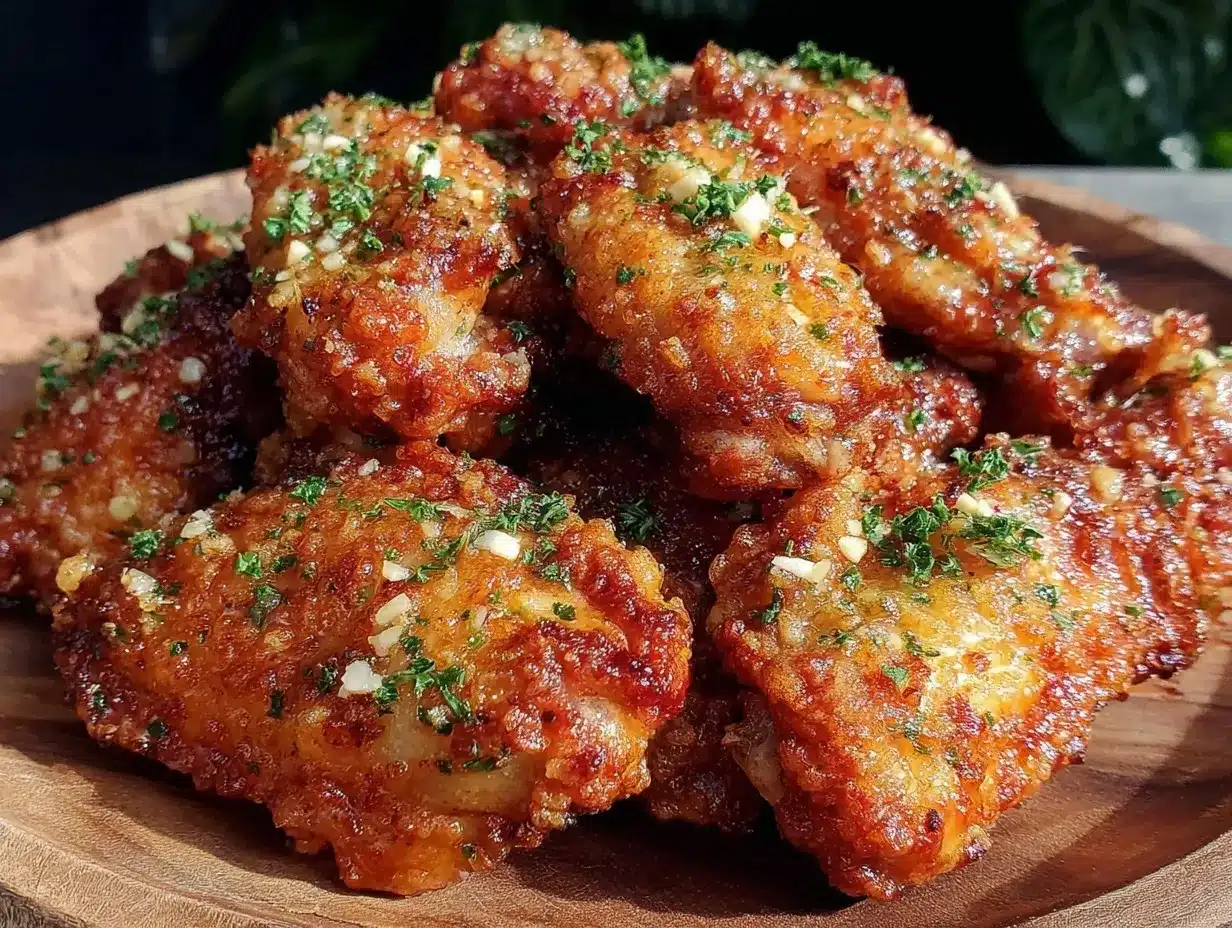 crispy baked garlic parmesan wings preparation steps