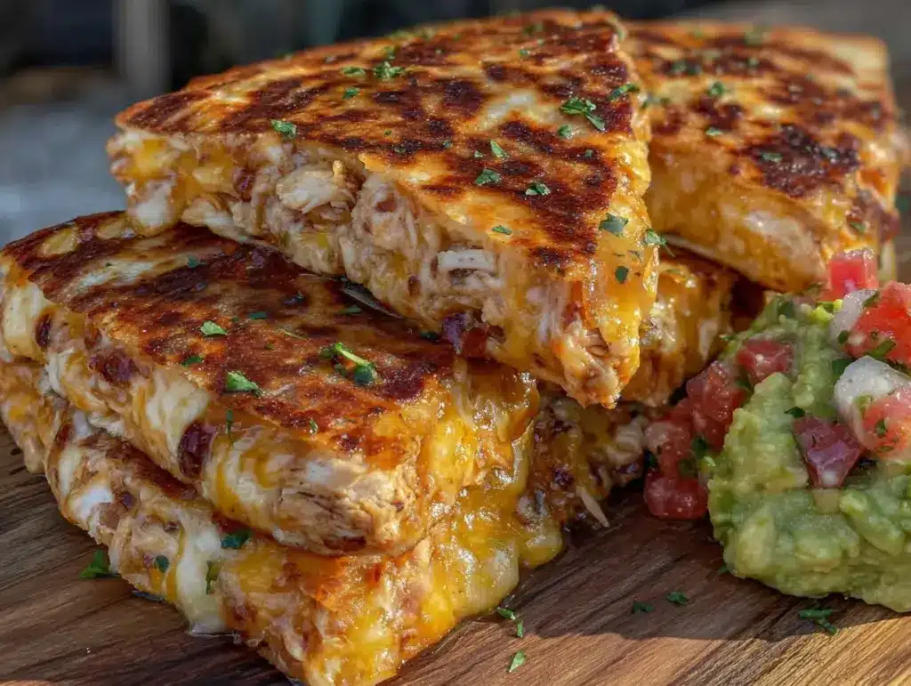 crispy cheesy chicken quesadillas - featured image