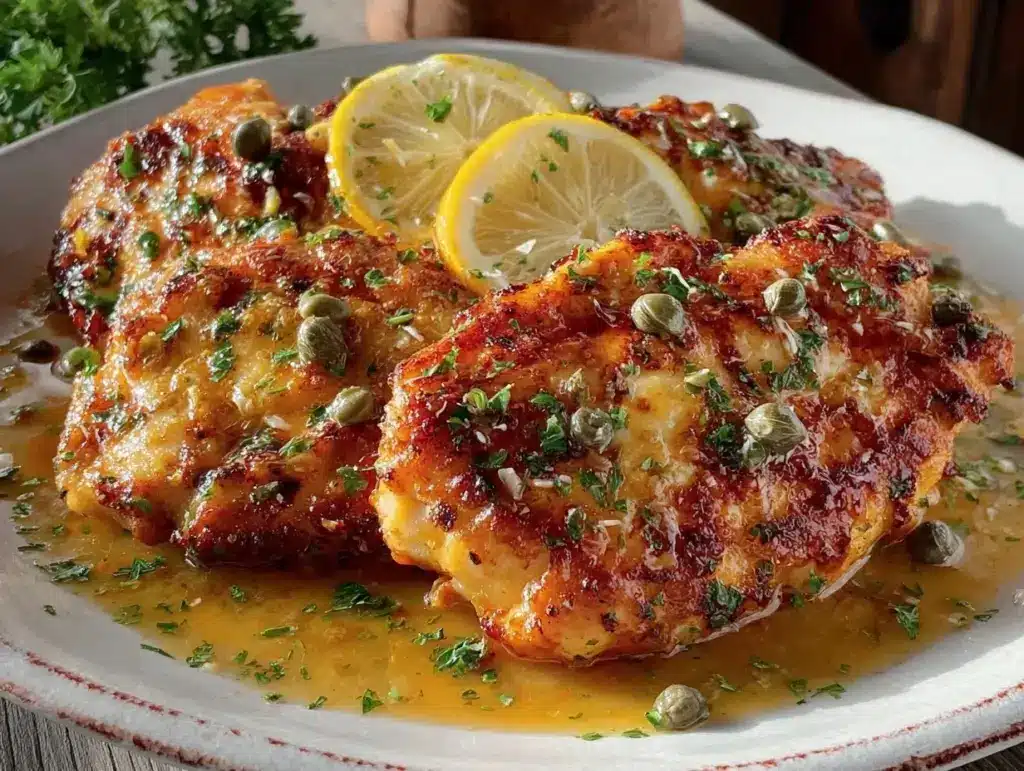 crispy chicken piccata - featured image
