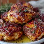 crispy garlic butter baked chicken thighs - featured image