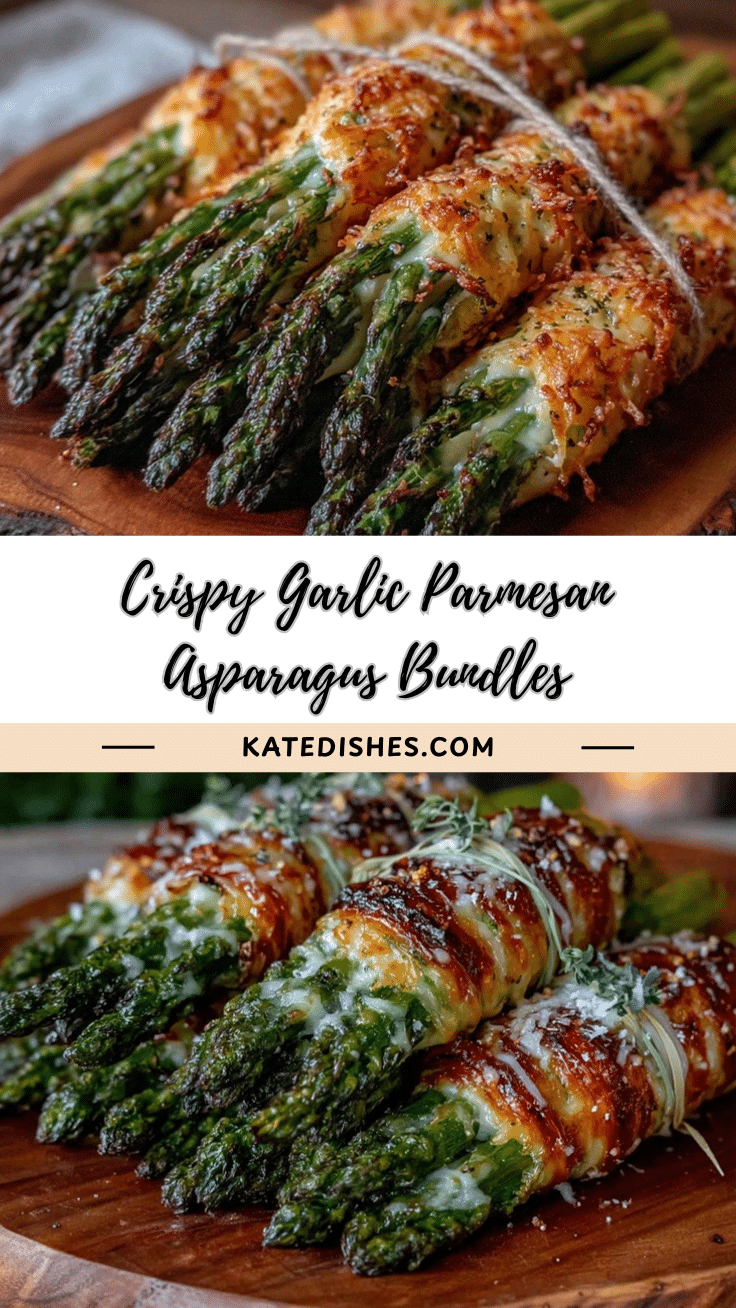 crispy garlic parmesan roasted asparagus bundles recipe