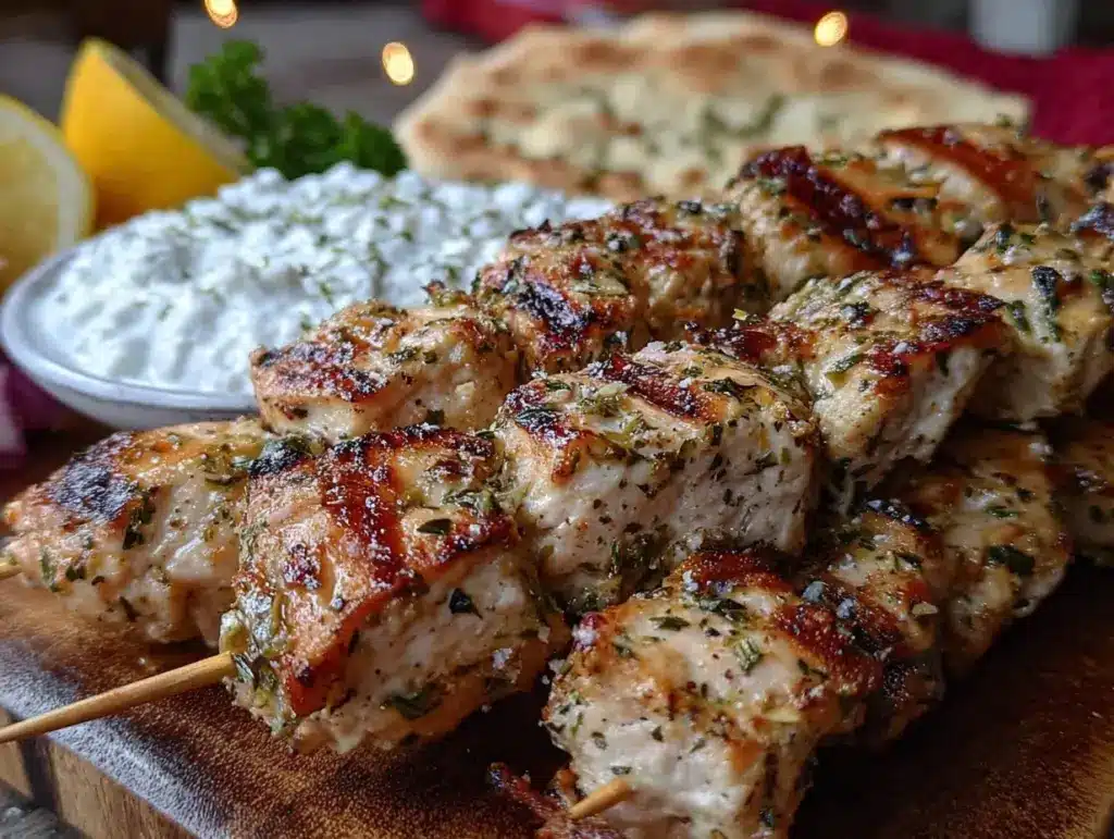 crispy Greek chicken souvlaki - featured image