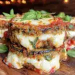 crispy grilled eggplant parmesan stacks - featured image