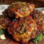 crispy honey garlic chicken thighs - featured image