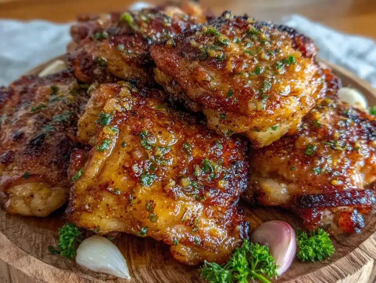 crispy honey garlic chicken thighs preparation steps