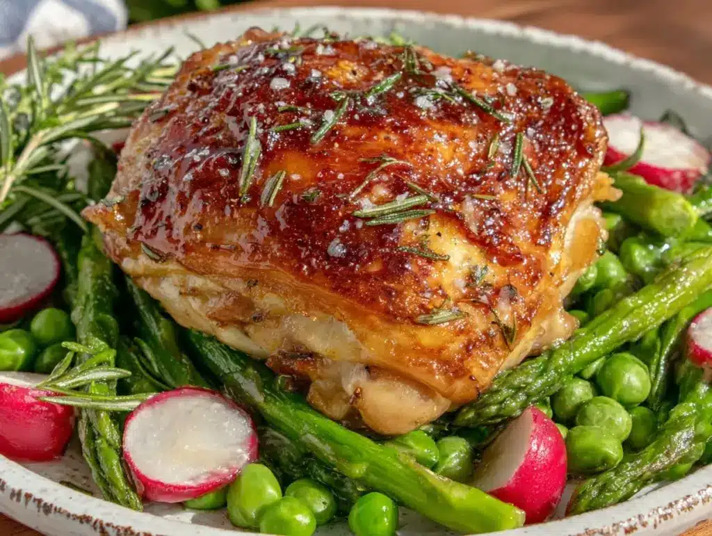 crispy lemon herb roasted chicken - featured image