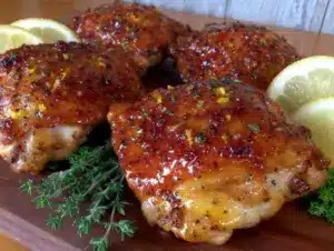 crispy lemon pepper chicken thighs - featured image