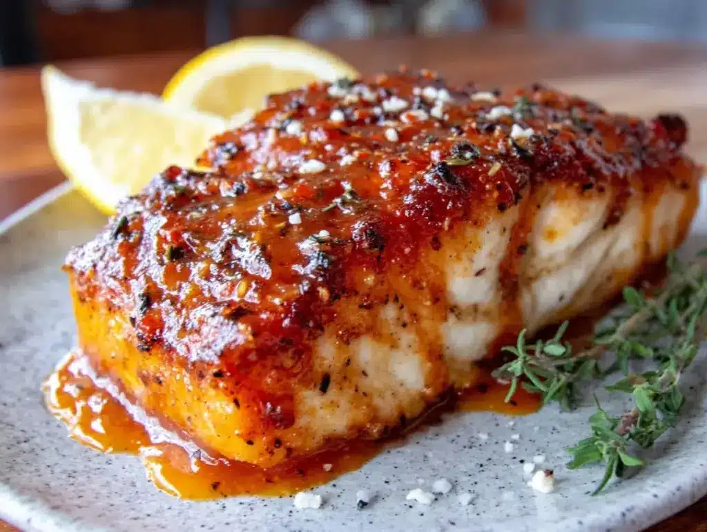 crispy pan-seared salmon with honey mustard glaze - featured image