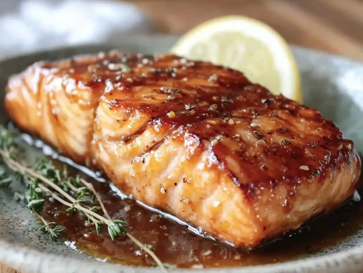 crispy pan-seared salmon with honey mustard glaze preparation steps