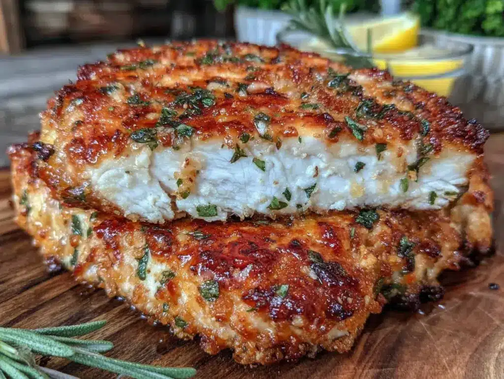 crispy parmesan crusted chicken breast - featured image