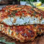 crispy parmesan crusted chicken breast - featured image