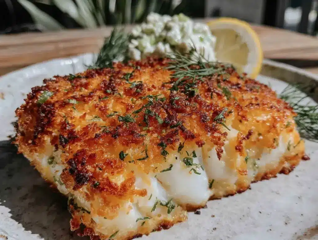 crispy parmesan crusted cod - featured image