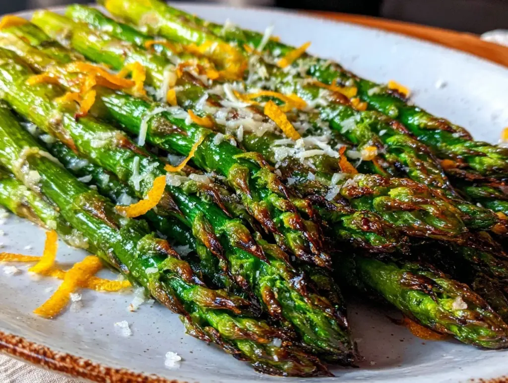 crispy parmesan roasted asparagus - featured image
