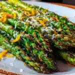 crispy parmesan roasted asparagus - featured image