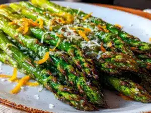 crispy parmesan roasted asparagus - featured image