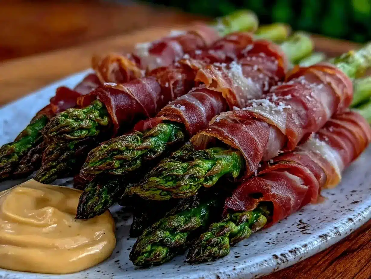 crispy prosciutto wrapped asparagus preparation steps