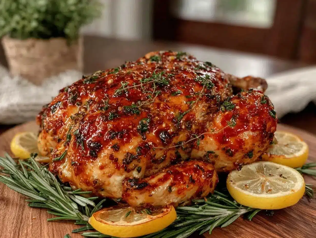 crispy roasted chicken with lemon and fresh herbs preparation steps