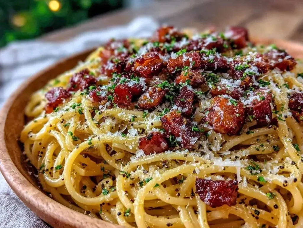 crispy spaghetti carbonara - featured image