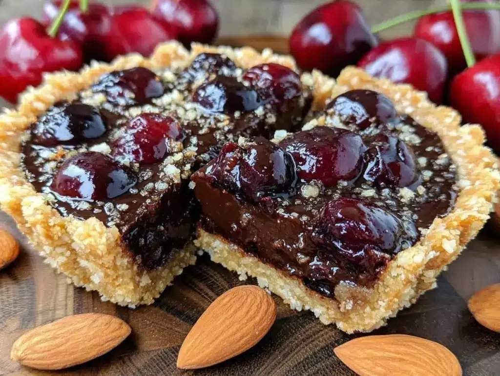 dark chocolate cherry tart - featured image