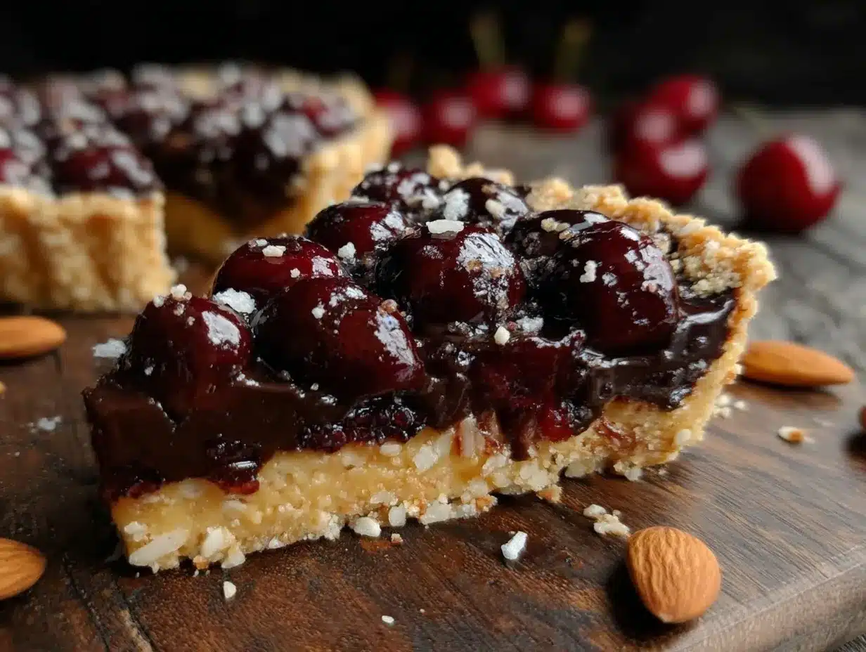 dark chocolate cherry tart preparation steps