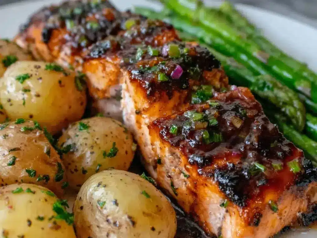 easy honey glazed salmon - featured image