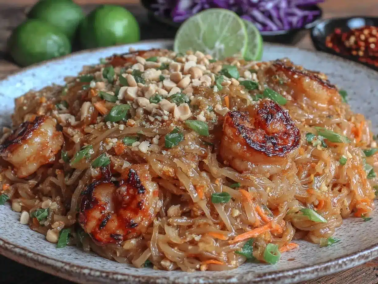 Easy Tangy Pad Thai with Shrimp preparation steps