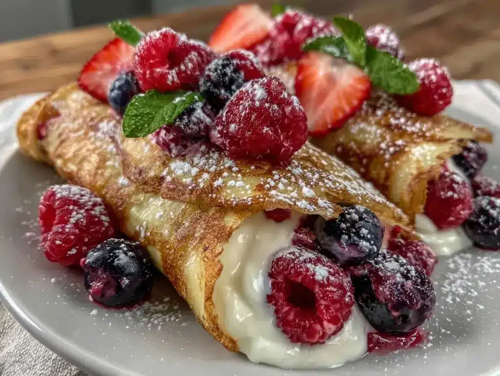 elegant berry mascarpone crepes - featured image