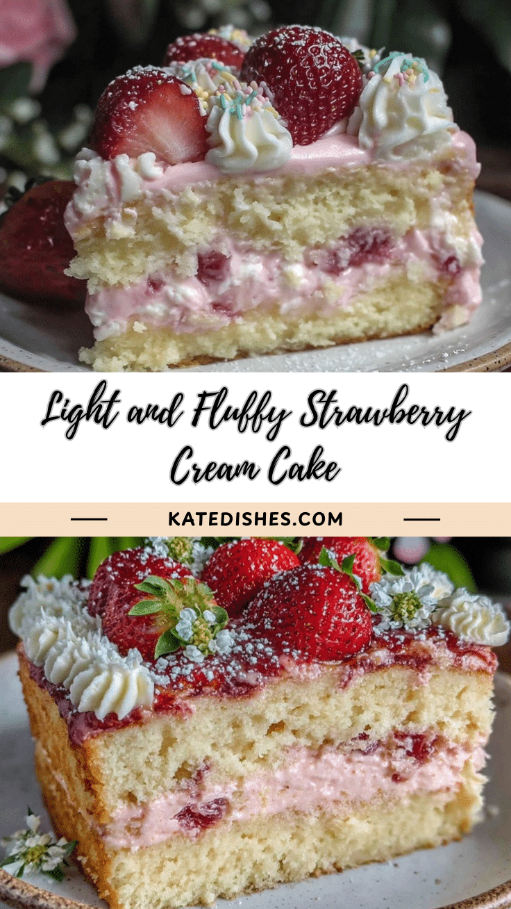 fluffy strawberry cream cake recipe