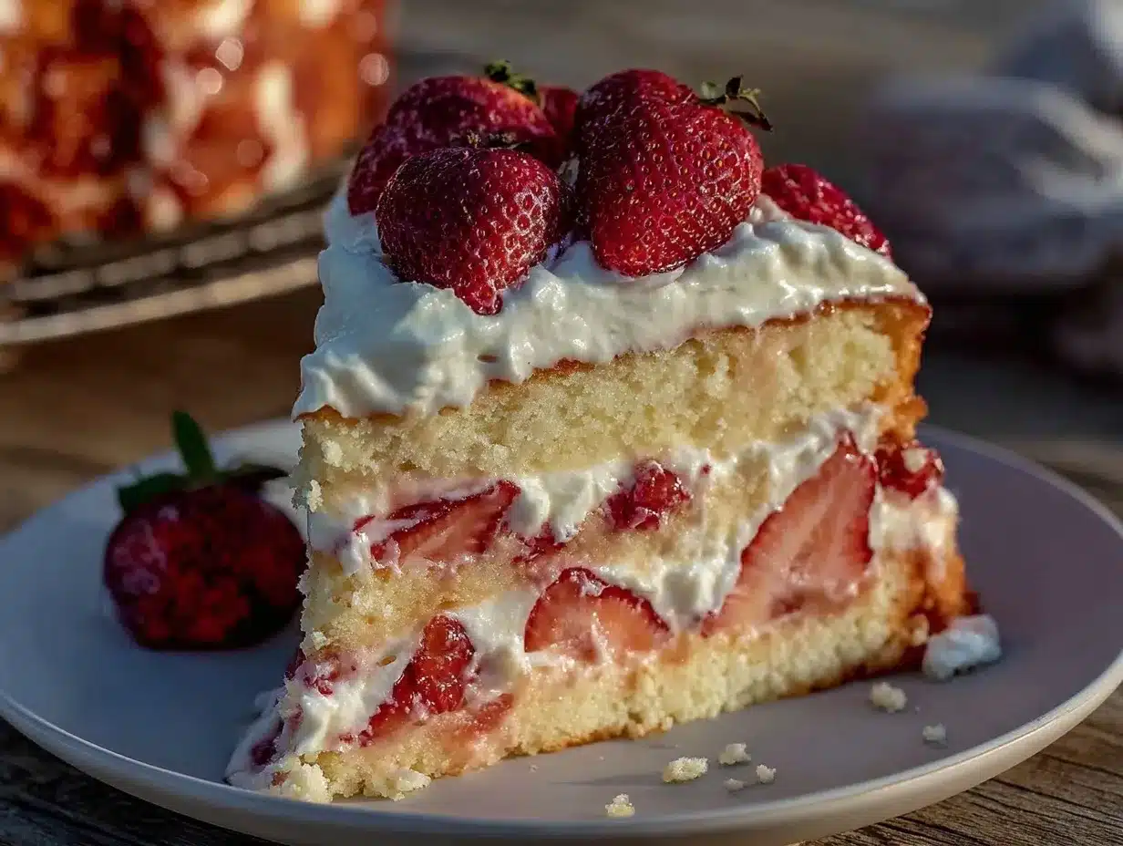 fluffy strawberry shortcake layer cake preparation steps