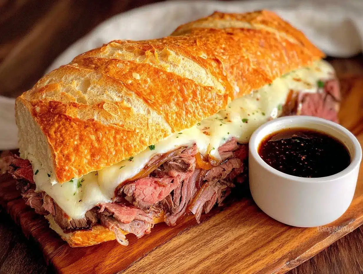 French dip sandwich preparation steps