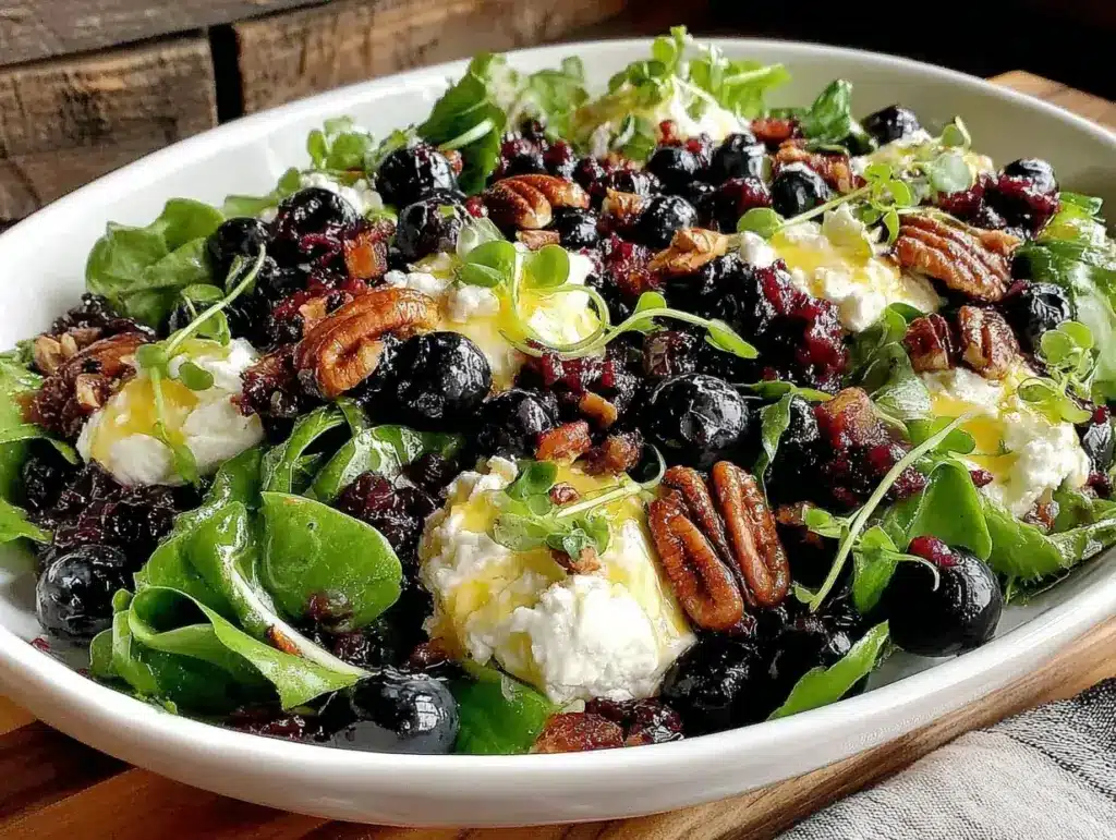 fresh blueberry goat cheese salad - featured image