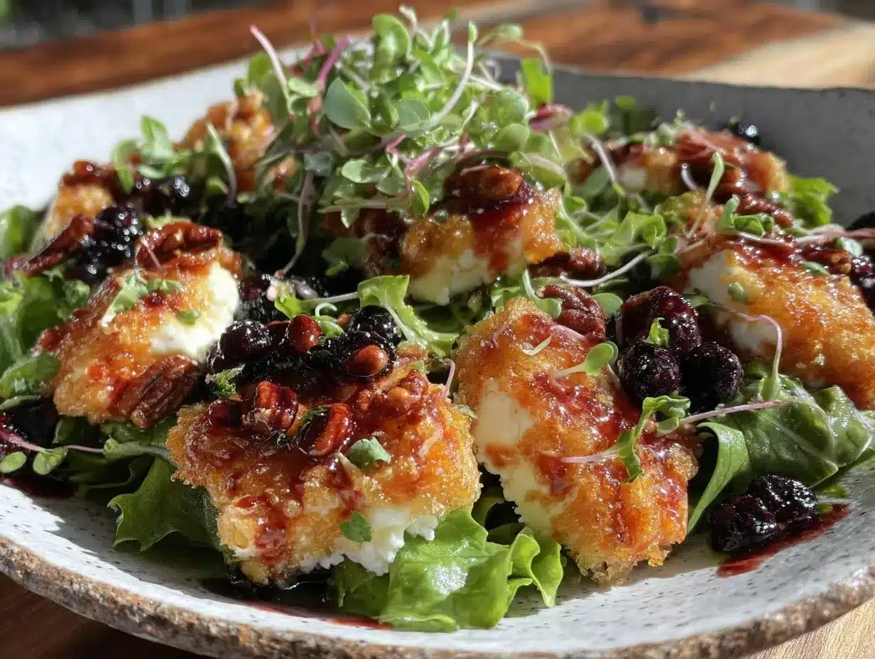 fresh blueberry goat cheese salad preparation steps