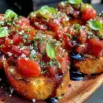 fresh bruschetta with tomato basil and balsamic - featured image