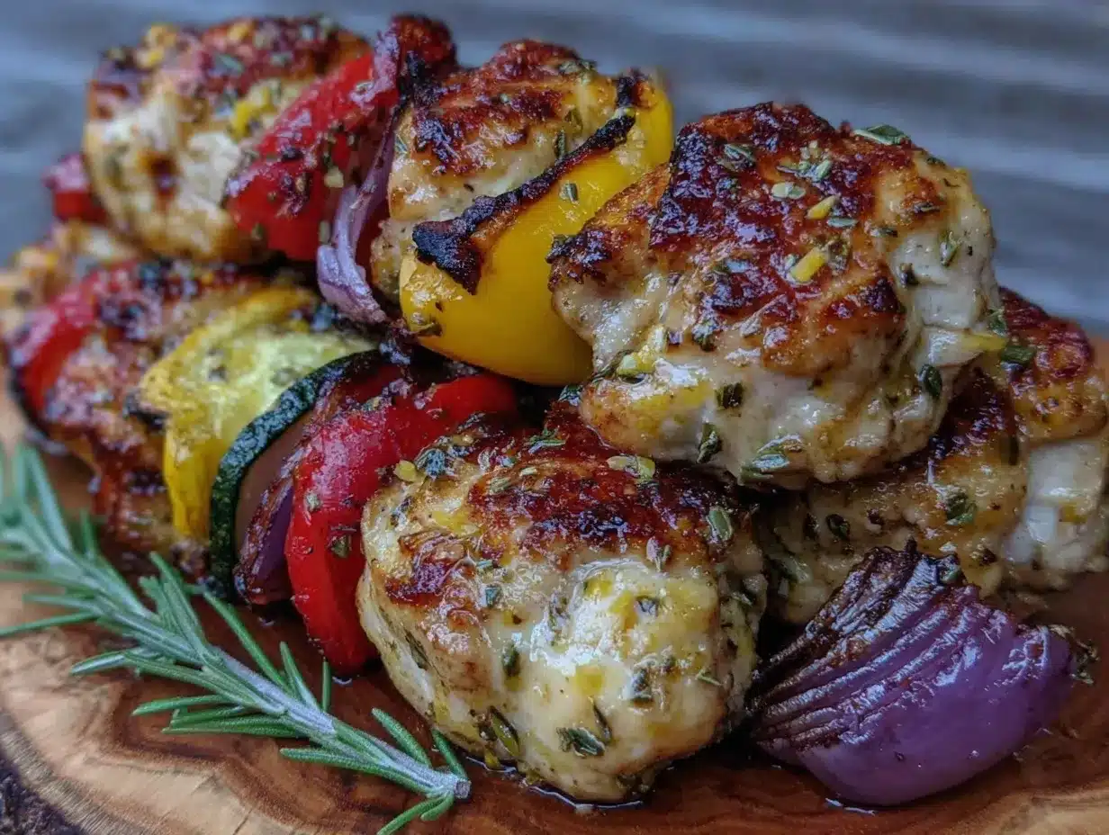 fresh grilled lemon herb chicken kabobs preparation steps