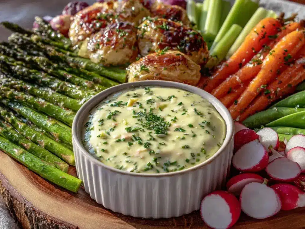 fresh spring vegetable crudité platter - featured image