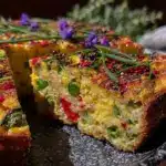 fresh spring vegetable frittata with herbs - featured image