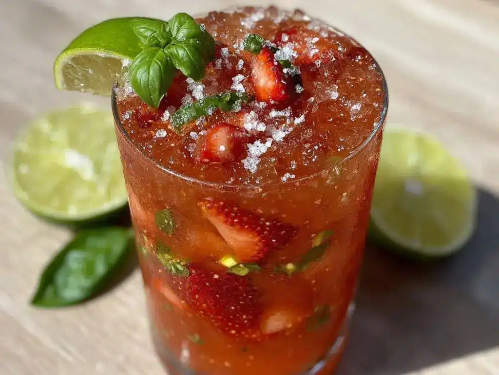 fresh strawberry basil mojito - featured image