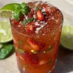 fresh strawberry basil mojito - featured image