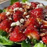 fresh strawberry spinach salad - featured image