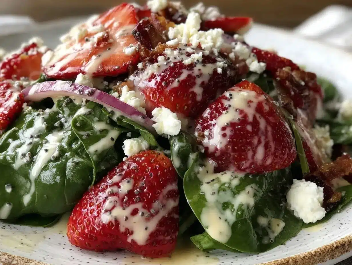 fresh strawberry spinach salad preparation steps