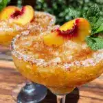 frozen peach margaritas - featured image