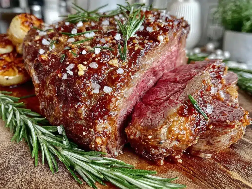 garlic and rosemary prime rib roast - featured image