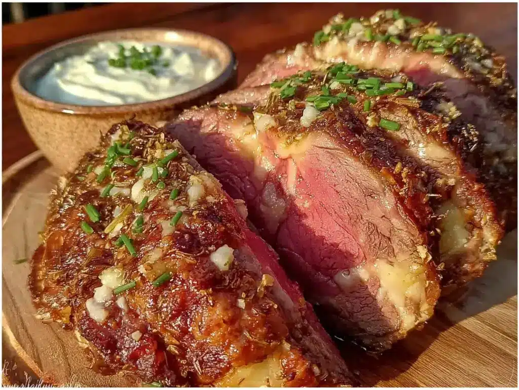 garlic butter prime rib roast - featured image