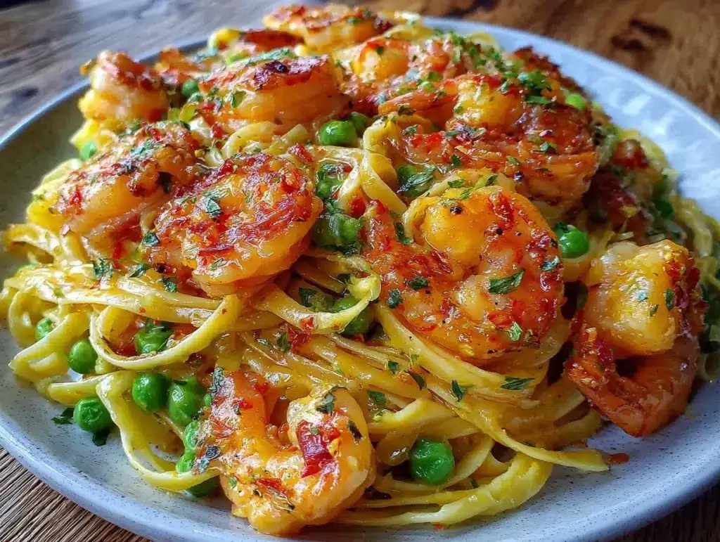 garlic butter shrimp pasta - featured image