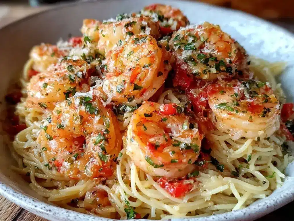 garlic butter shrimp scampi - featured image