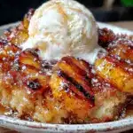 grilled peach cobbler - featured image