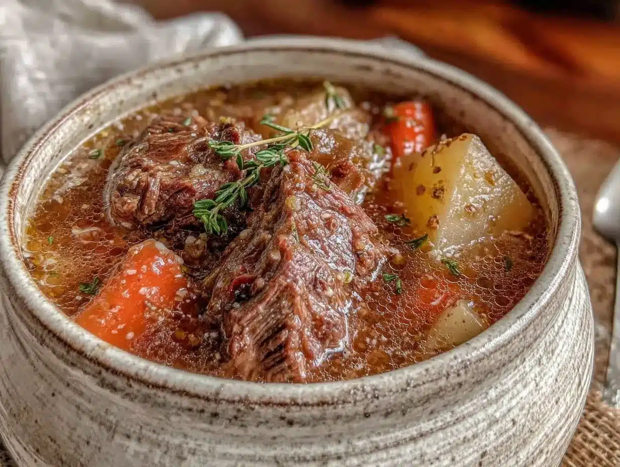 hearty beef and vegetable soup recipe preparation steps