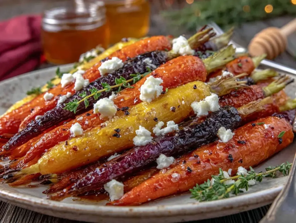 honey roasted rainbow carrots - featured image