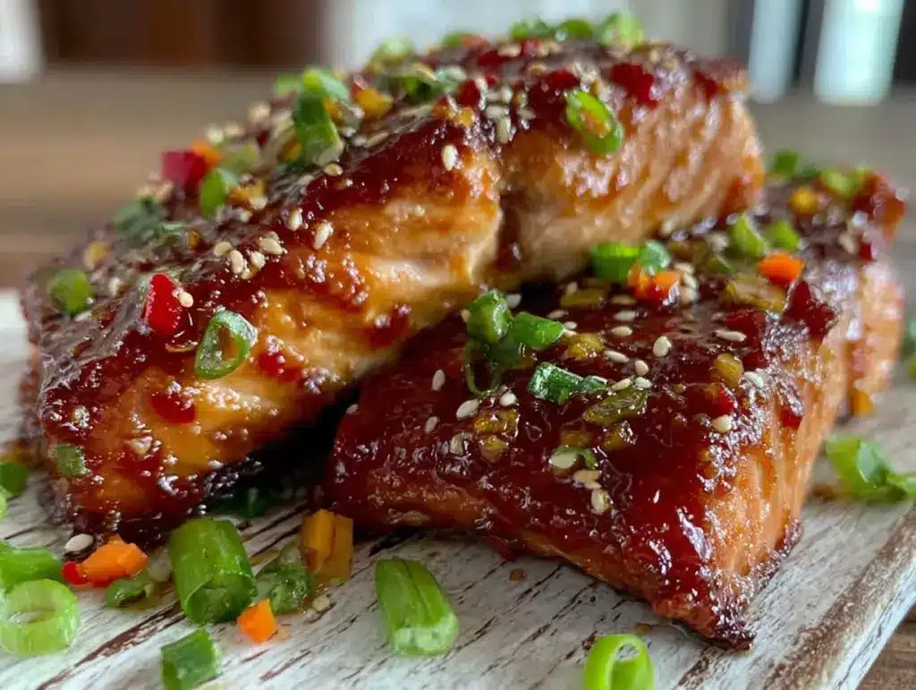 honey sriracha glazed salmon fillets - featured image