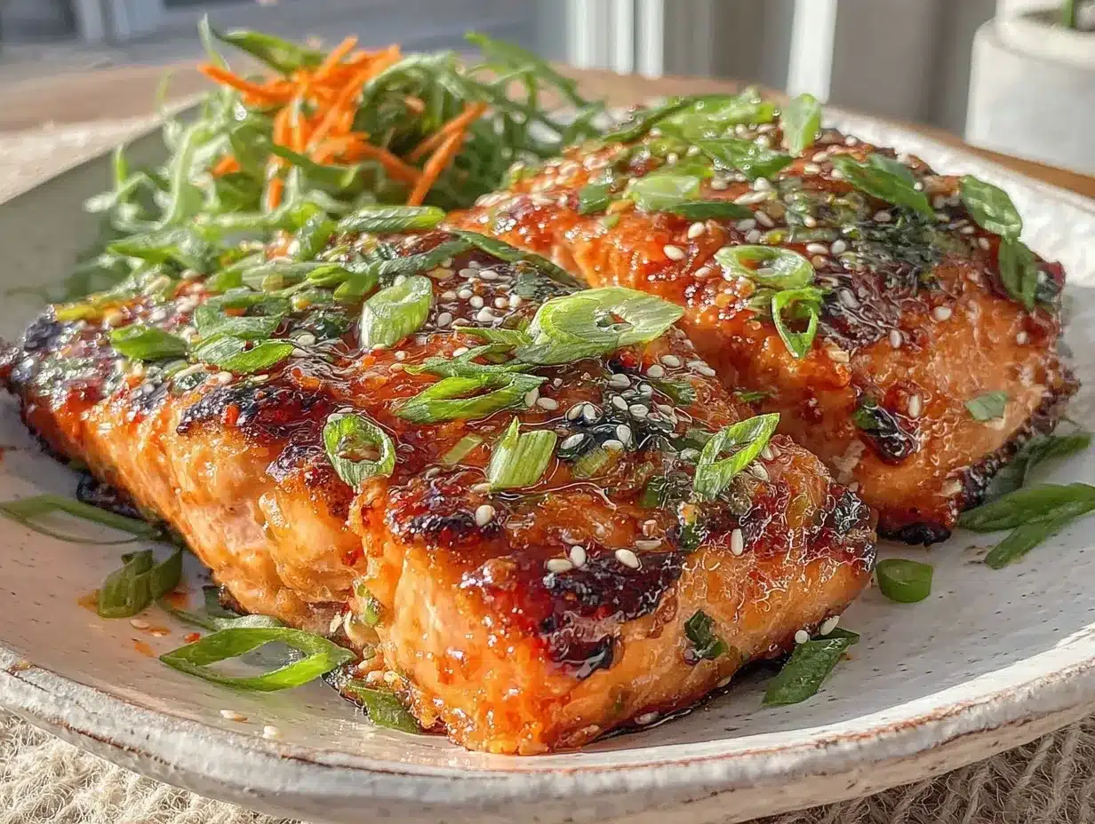 honey sriracha glazed salmon fillets preparation steps